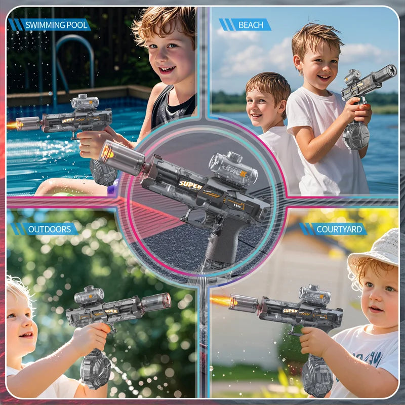 Ultimate Electric Water Gun - Light Up Automatic Squirt for Epic Summer Beach and Pool Parties - Perfect for Kids and Adults!