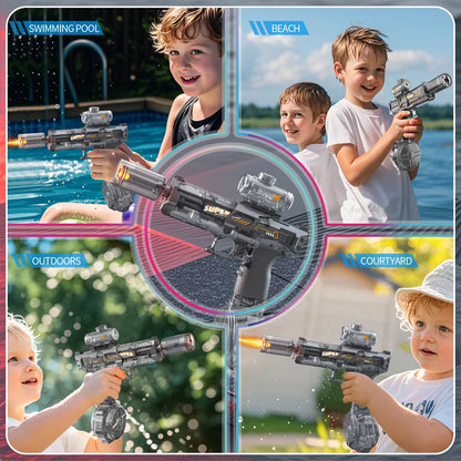 Ultimate Electric Water Gun - Light Up Automatic Squirt for Epic Summer Beach and Pool Parties - Perfect for Kids and Adults!
